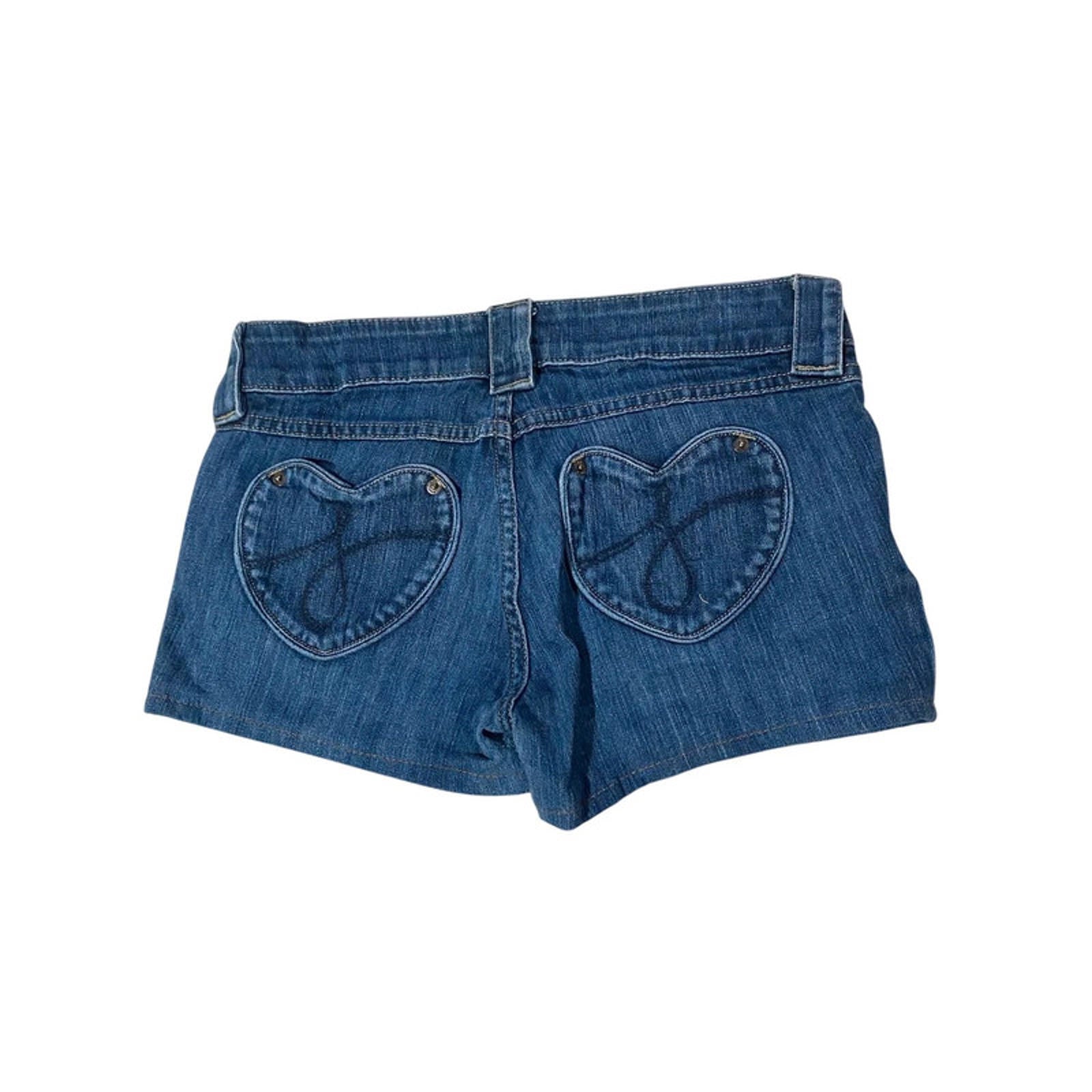 juicy couture vintage denim shorts embellished - size 14 - waist 32 - y2k 2000s mcbling