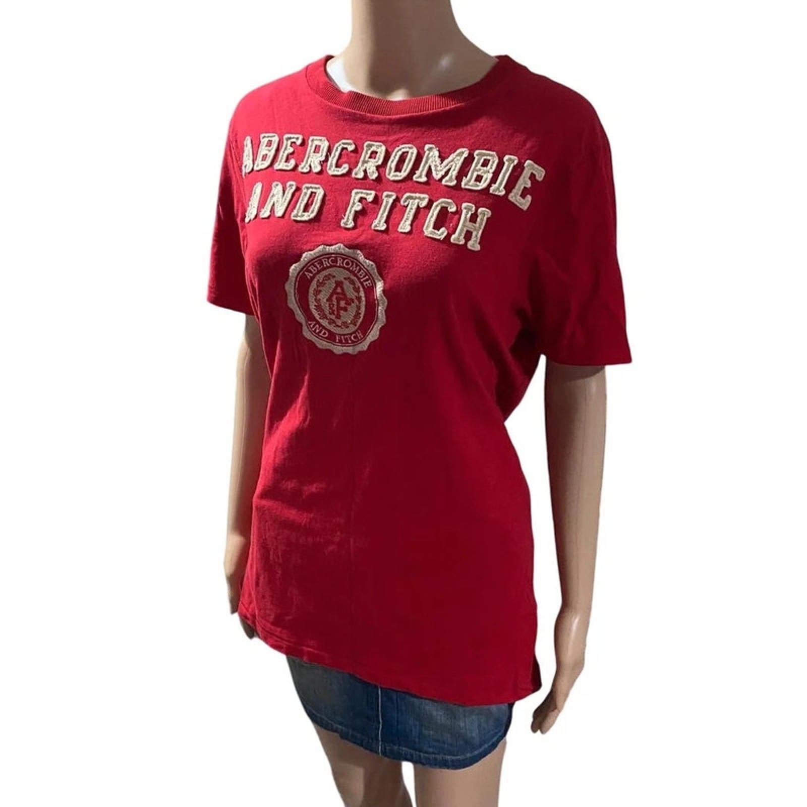 abercrombie & fitch tshirt y2k 2000s vintage - size large muscle mens fit women XXL red