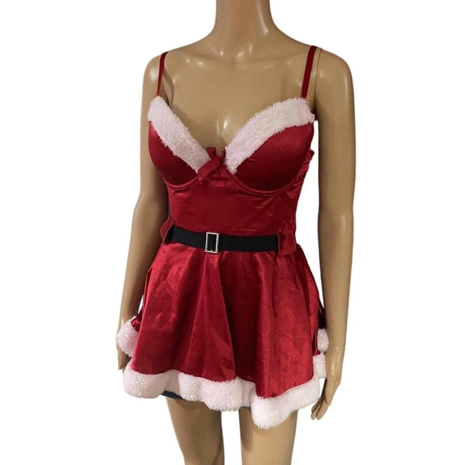 christmas mean girls size large babydoll red and white dress vintage 2000s y2k french affair