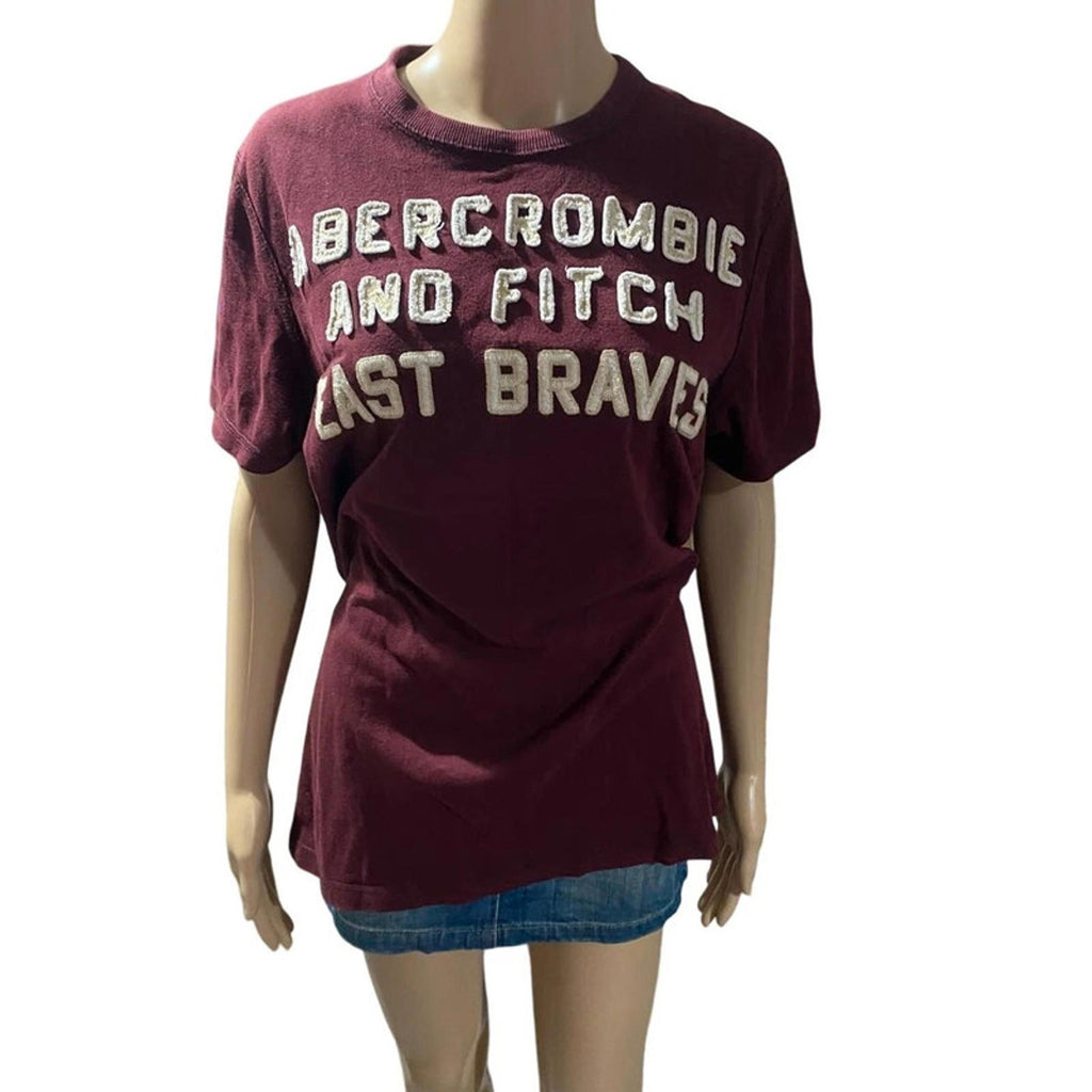 abercrombie & fitch tshirt y2k 2000s vintage - burgendy