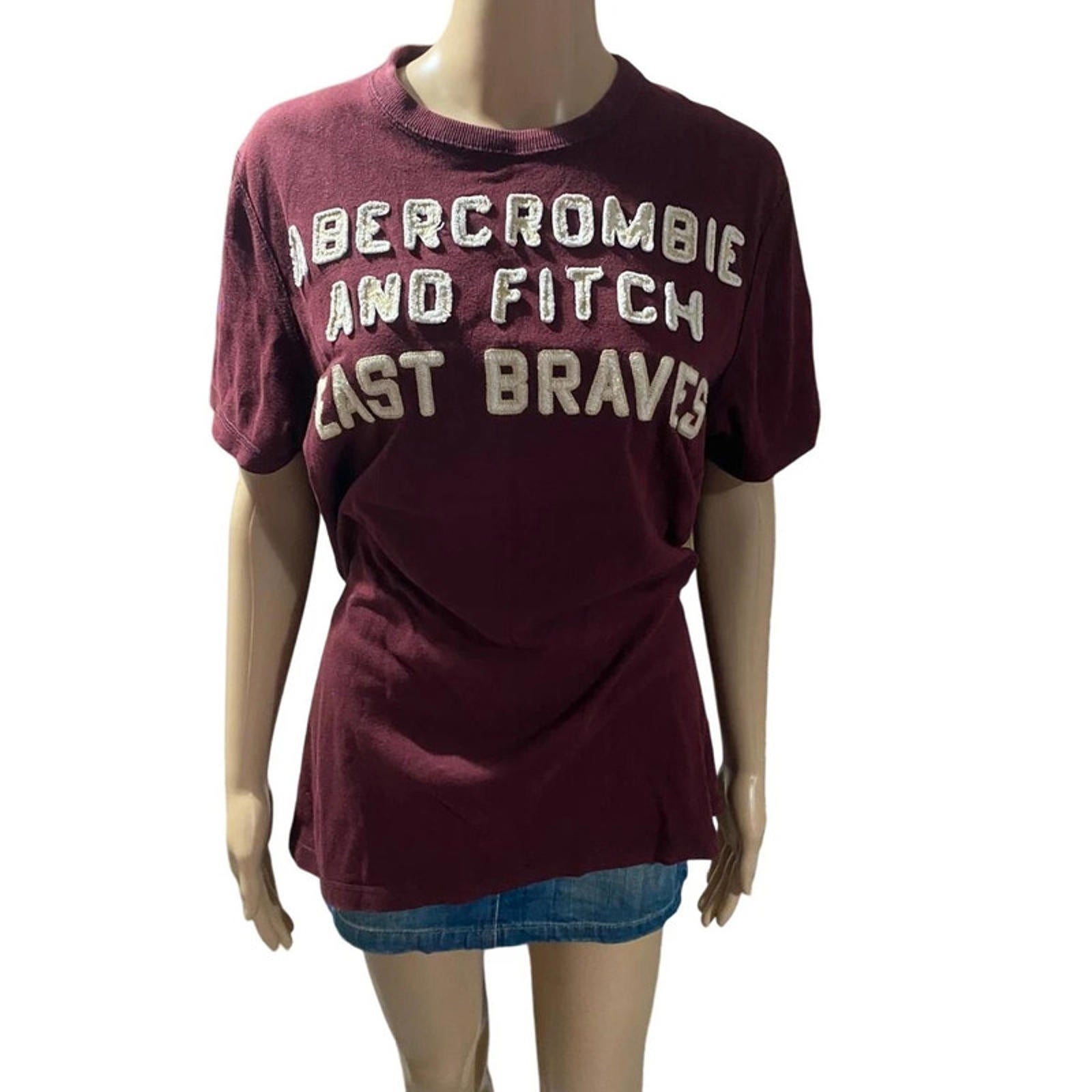 abercrombie & fitch tshirt y2k 2000s vintage - burgendy