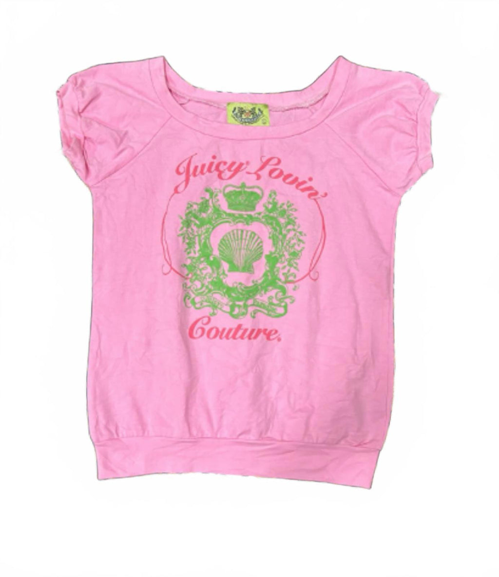 Juicy Couture Pink and green Vintage tshirt  RARE y2k mcbling 2000s
