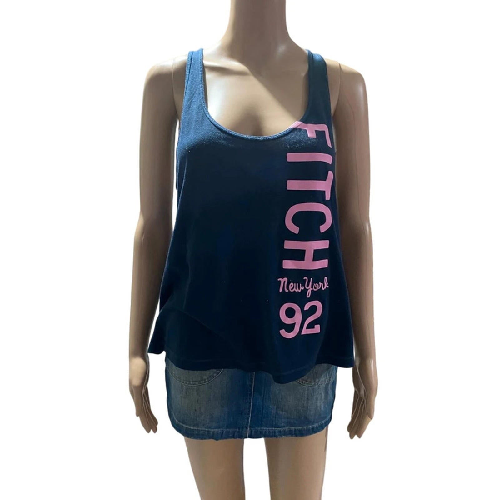 abercrombie and fitch size medium blue and pink tank top vintage 2000s y2k