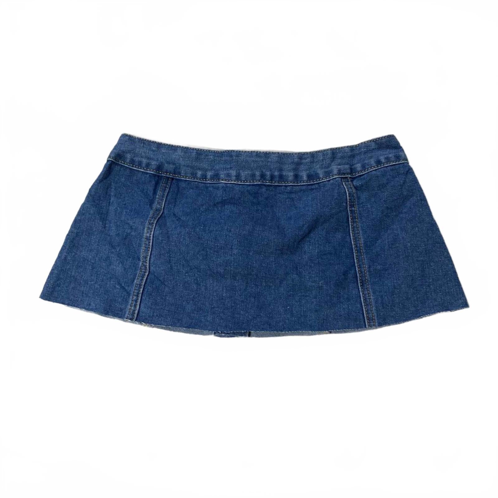 denim mini skirt  - vintage y2k mcbling 2000s size 10