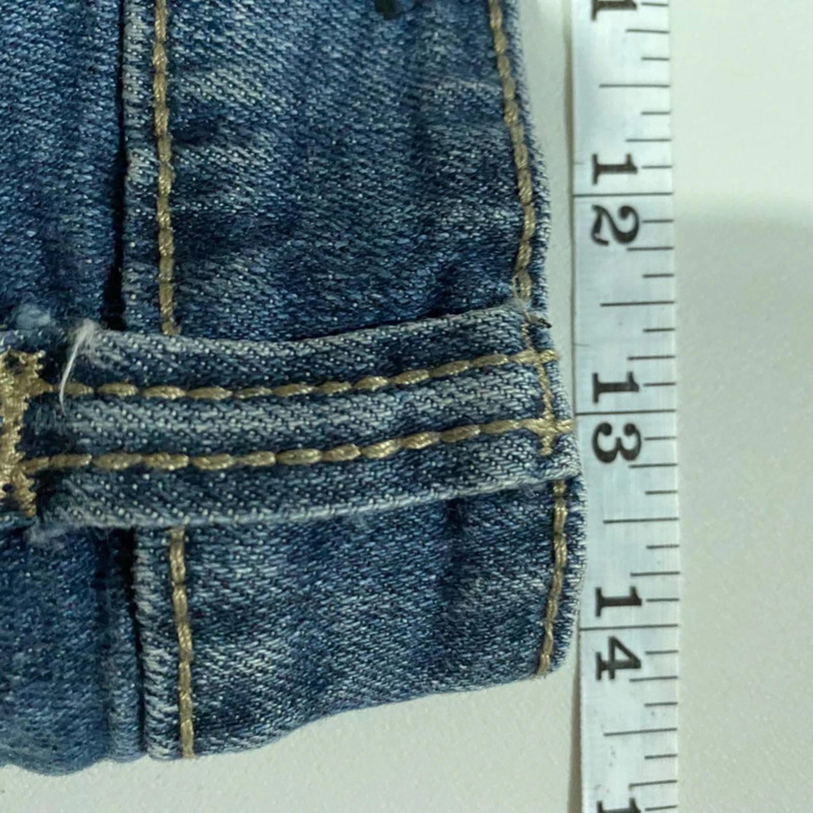 vintage denim shorts embellished - size 10 - waist 28 - y2k 2000s mcbling