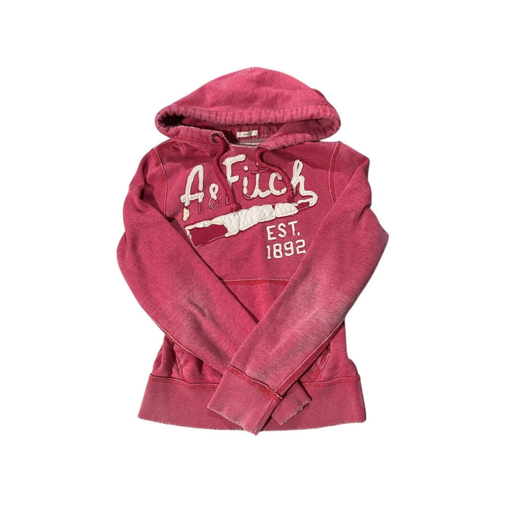 abercrombie & fitch pink faded hoodie size small muscle y2k 2000s