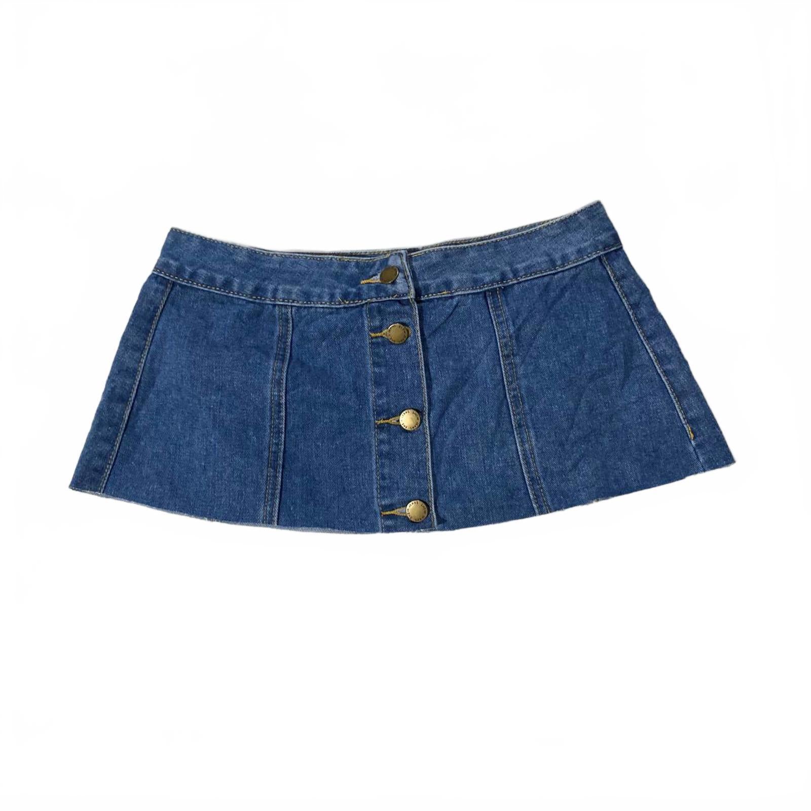 denim mini skirt  - vintage y2k mcbling 2000s size 10