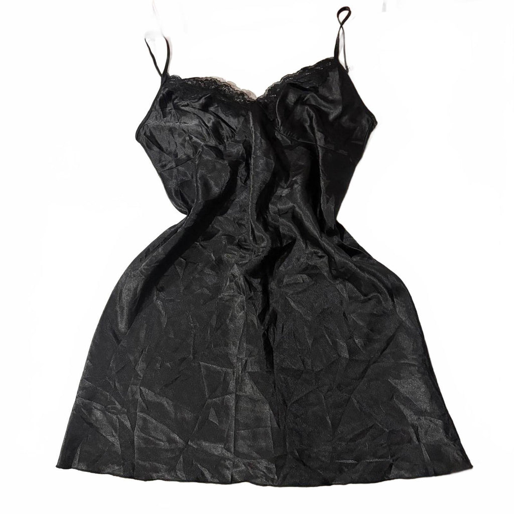 babydoll top vintage y2k 2000s mcbling size small black silky