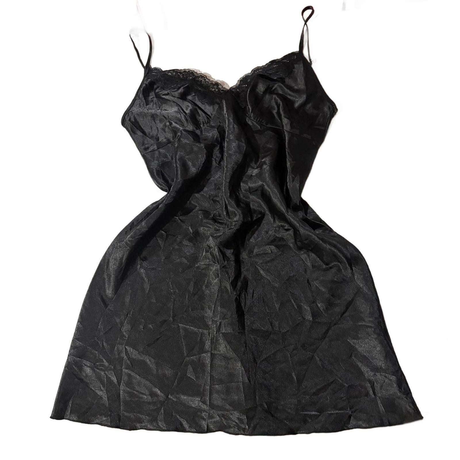 babydoll top vintage y2k 2000s mcbling size small black silky