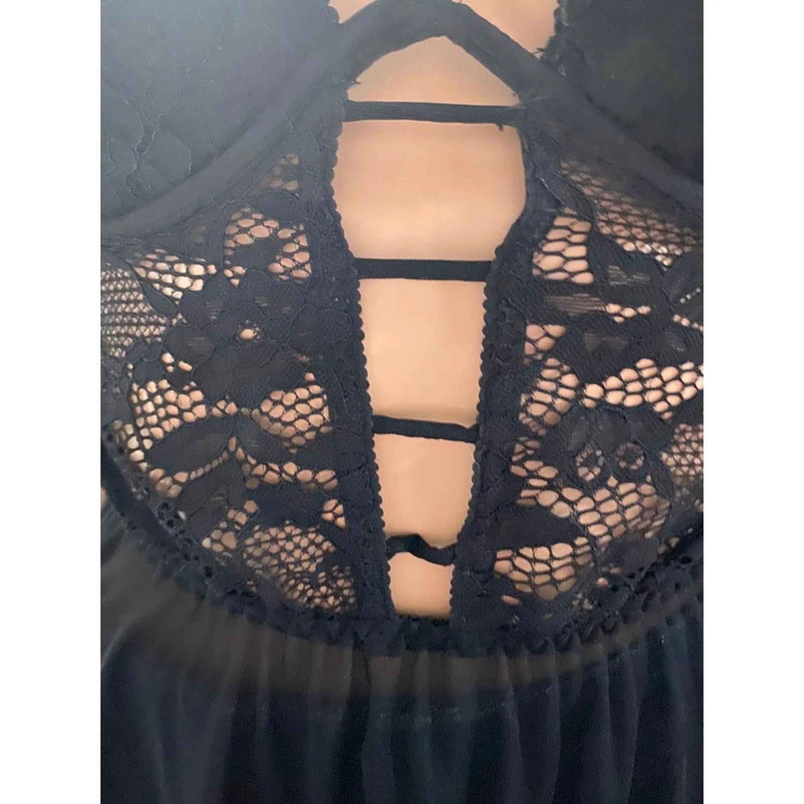 size medium babydoll black top goth emo y2k 2000s vintage