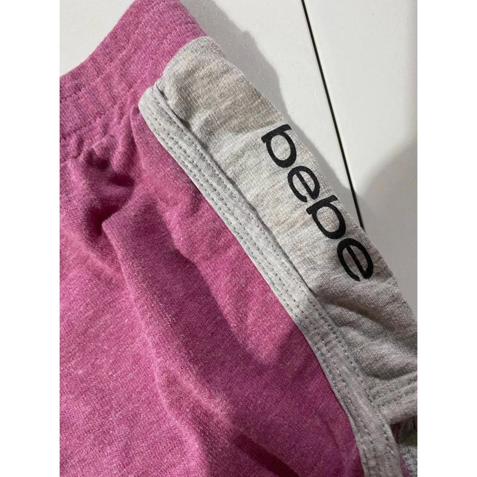 BEBE pink and grey mini shorts vintage deadstock y2k size large 2000s mcbling