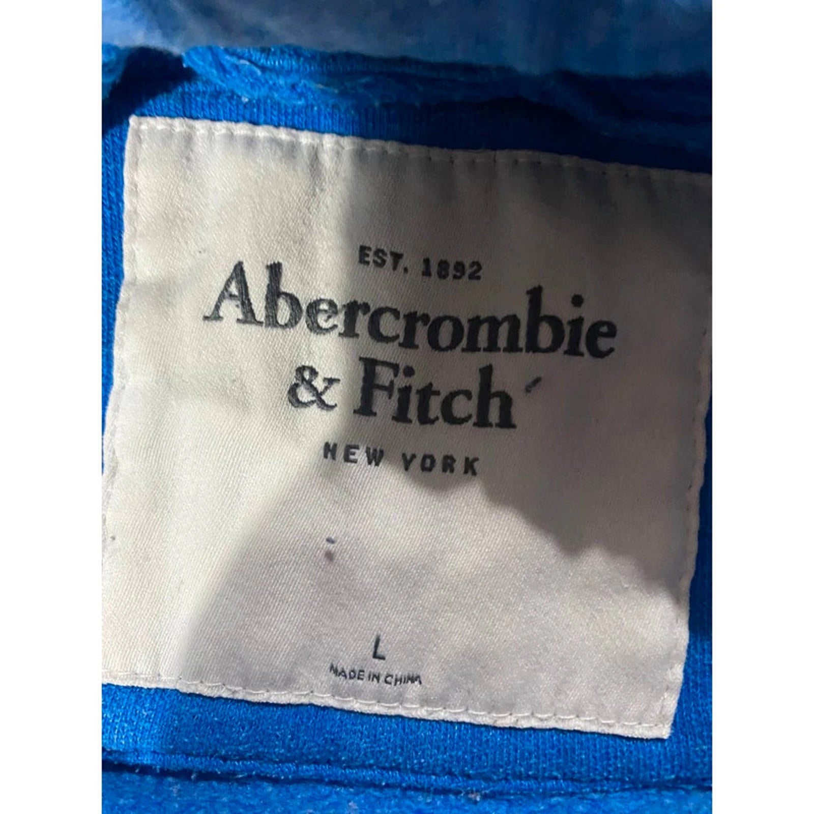 abercrombie & fitch blue faded hoodie size large y2k 2000s