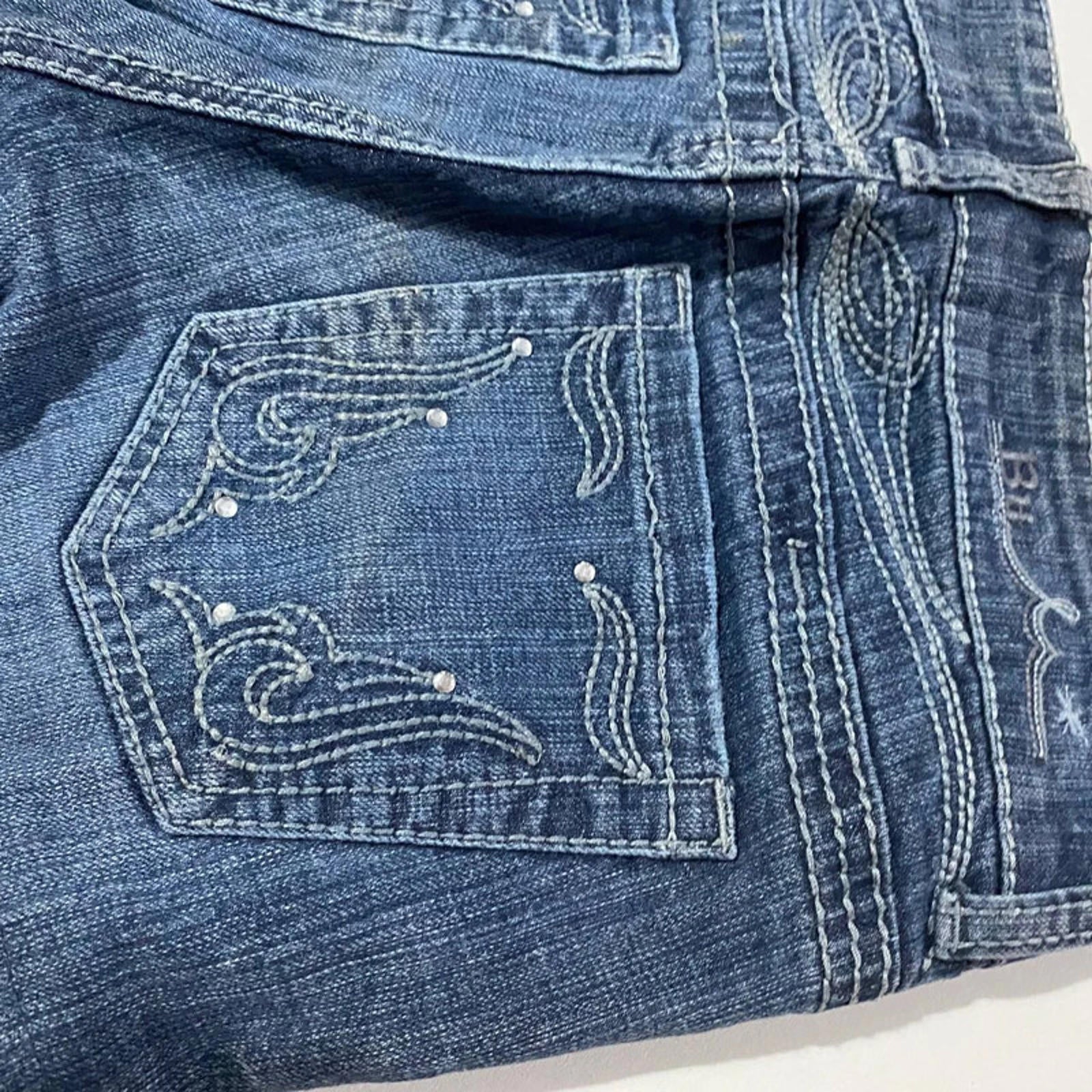 vintage denim shorts embellished - size 10 - waist 28 - y2k 2000s mcbling