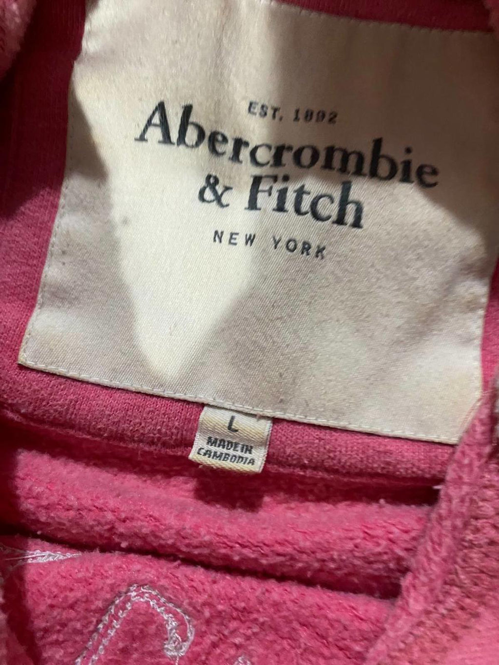 pink abercrombie and fitch hoodie vintage 2000s y2k