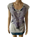 papaya size 14 purple grey black grunge y2k swirl top short sleeve 2000s