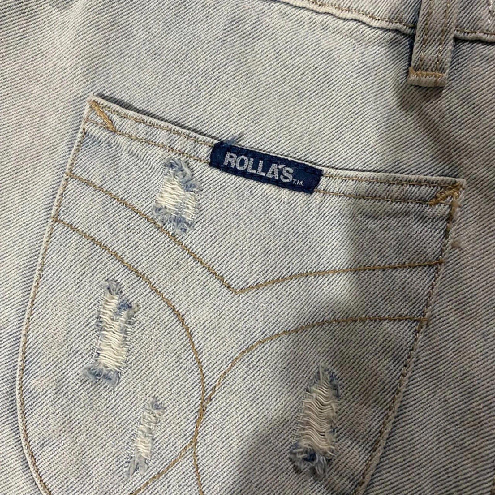 30 inch waist estimate size 12 uk - blue denim mini shorts vintage 2000s y2k