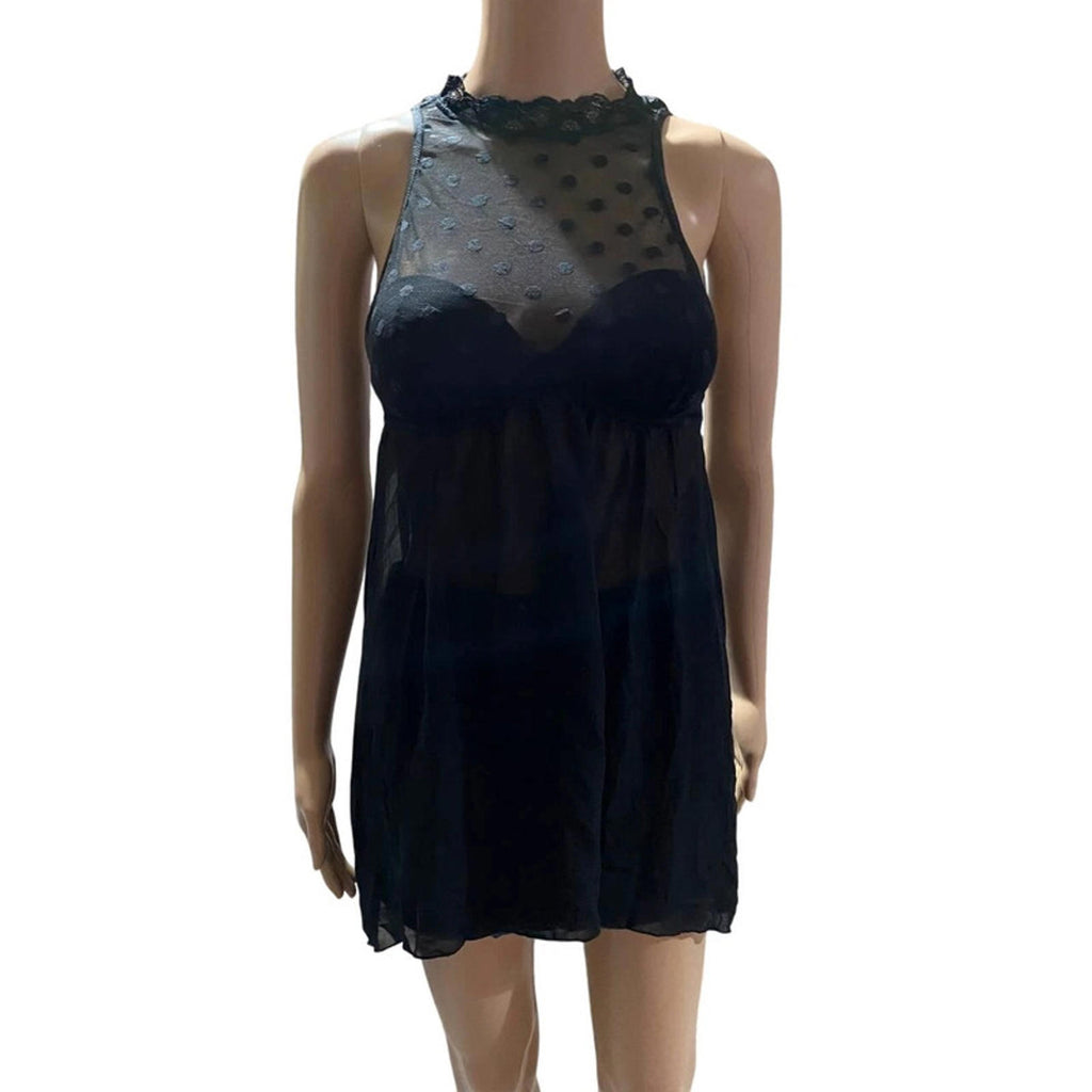 apt.9 size small  black babydoll cami top - y2k 2000s diva aesthetic goth emo