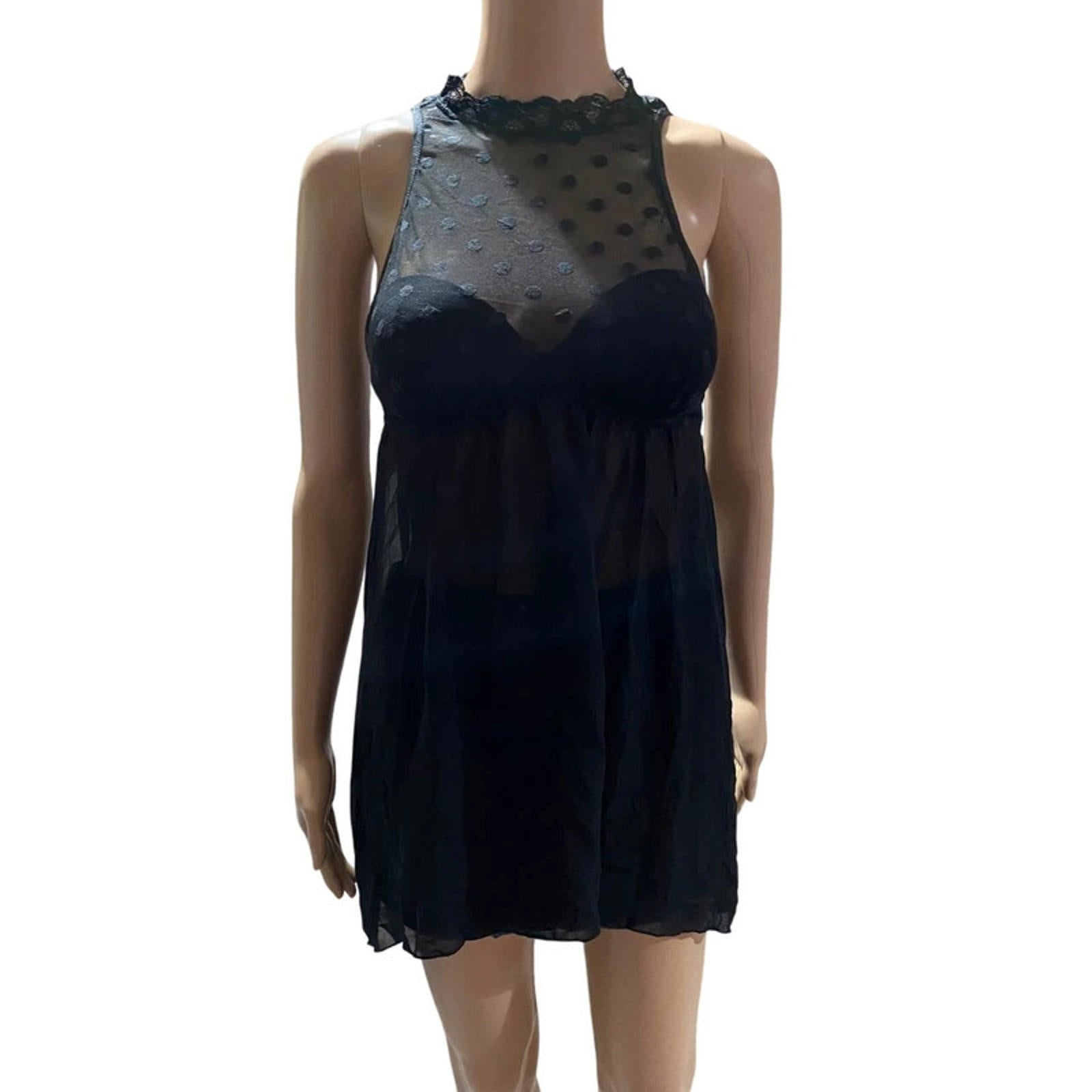 apt.9 size small  black babydoll cami top - y2k 2000s diva aesthetic goth emo