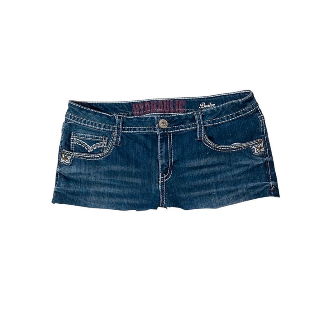 32 inch waist estimate size 14 uk - blue denim mini skirt vintage 2000s y2k