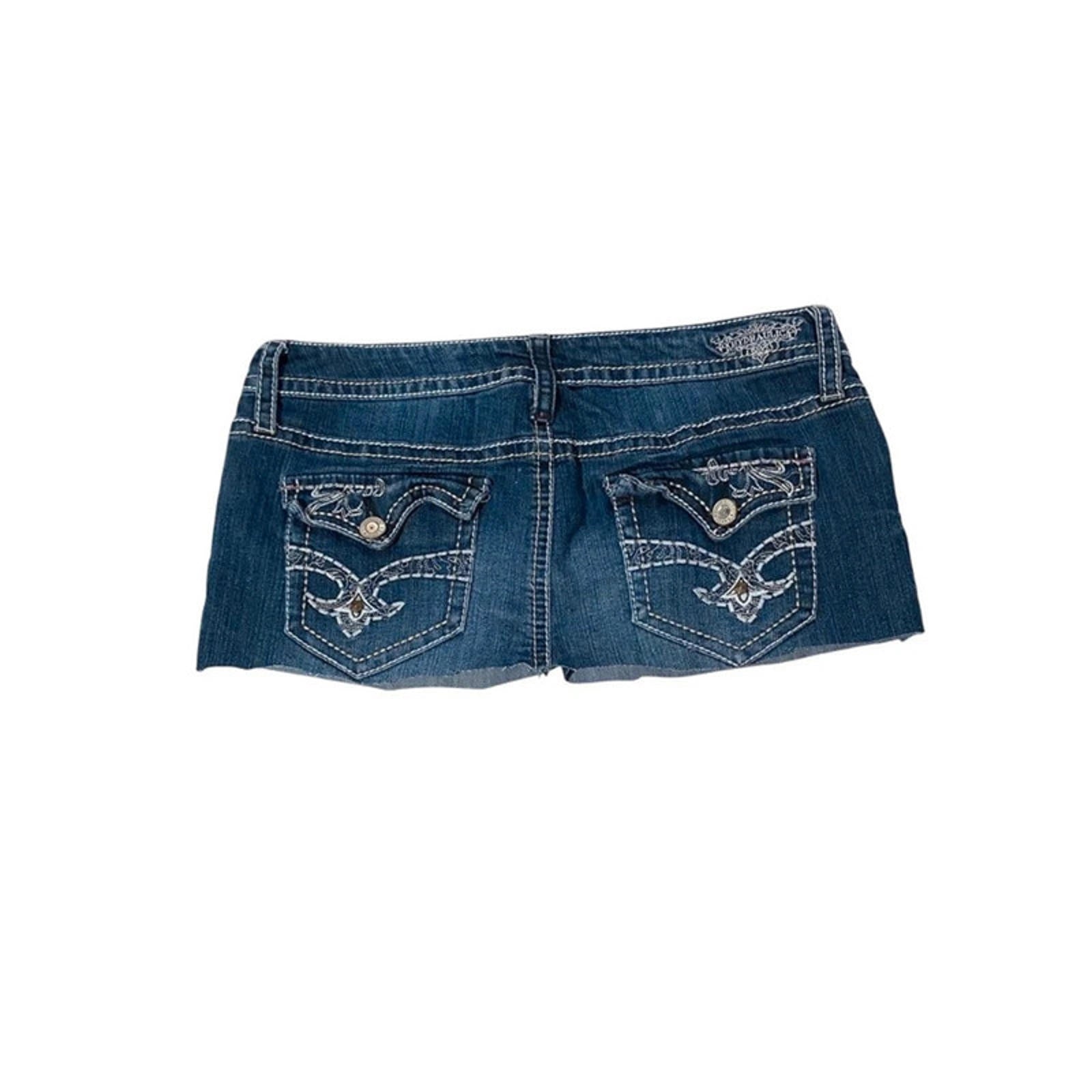 32 inch waist estimate size 14 uk - blue denim mini skirt vintage 2000s y2k