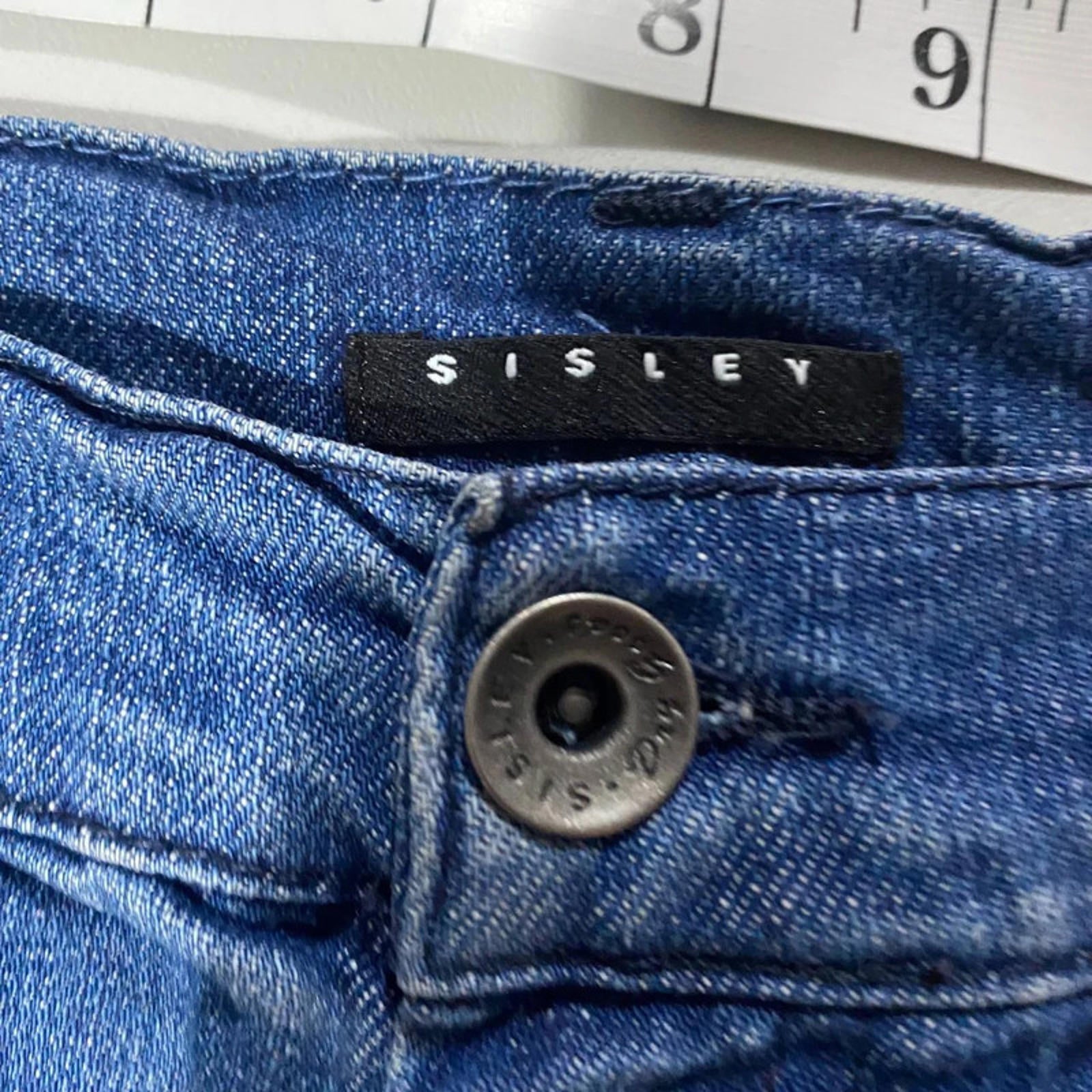 30 inch waist estimate size 12 uk - blue denim mini skirt vintage 2000s y2k sisley