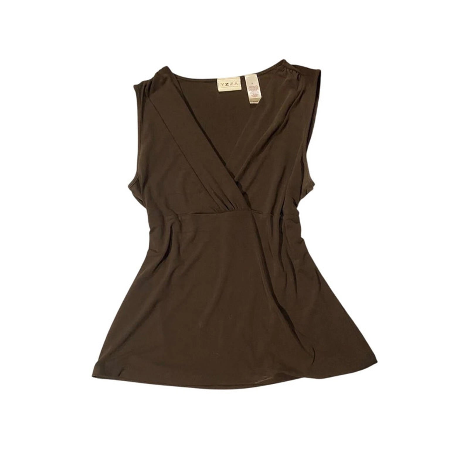 yzza size medium vintage top y2k 2000s brown