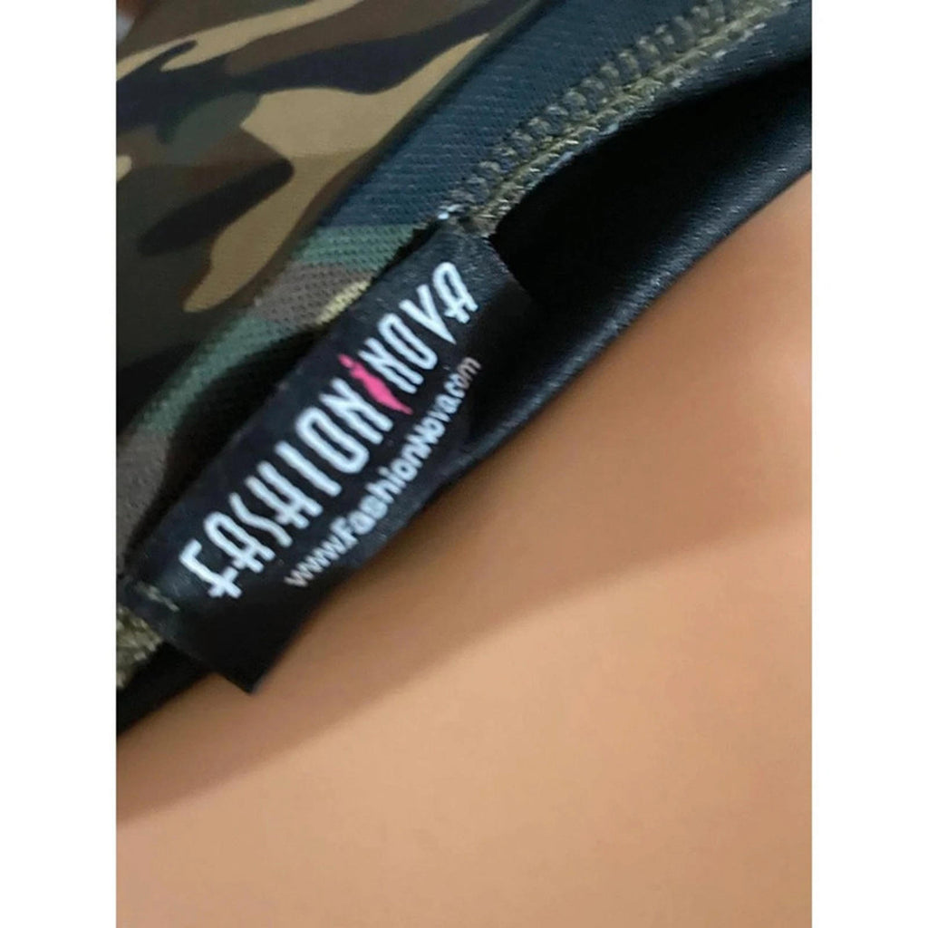 fashion nova size xl camo dress y2k style mcbling mini