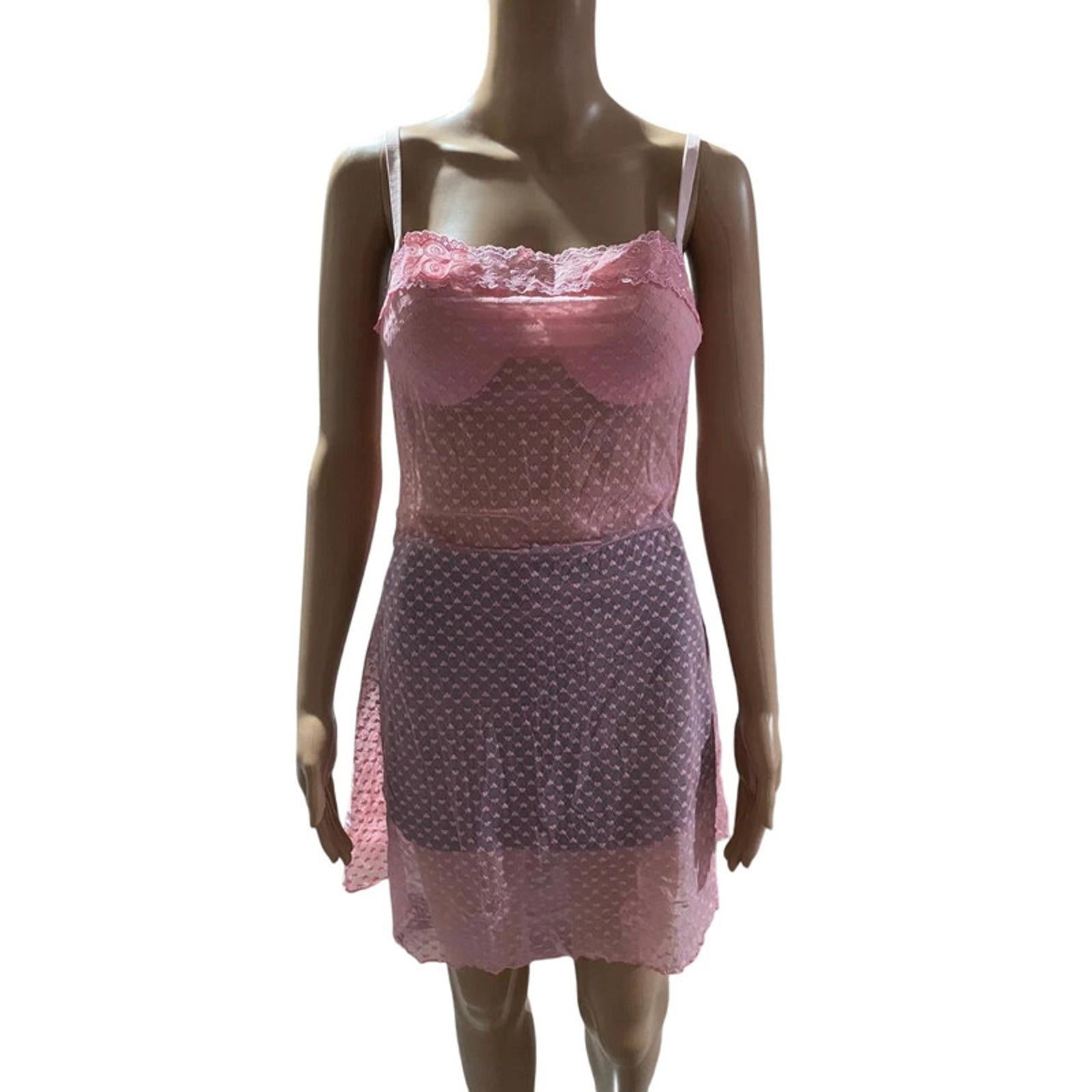 size large pink babydoll dress - vintage y2k 2000s coquette