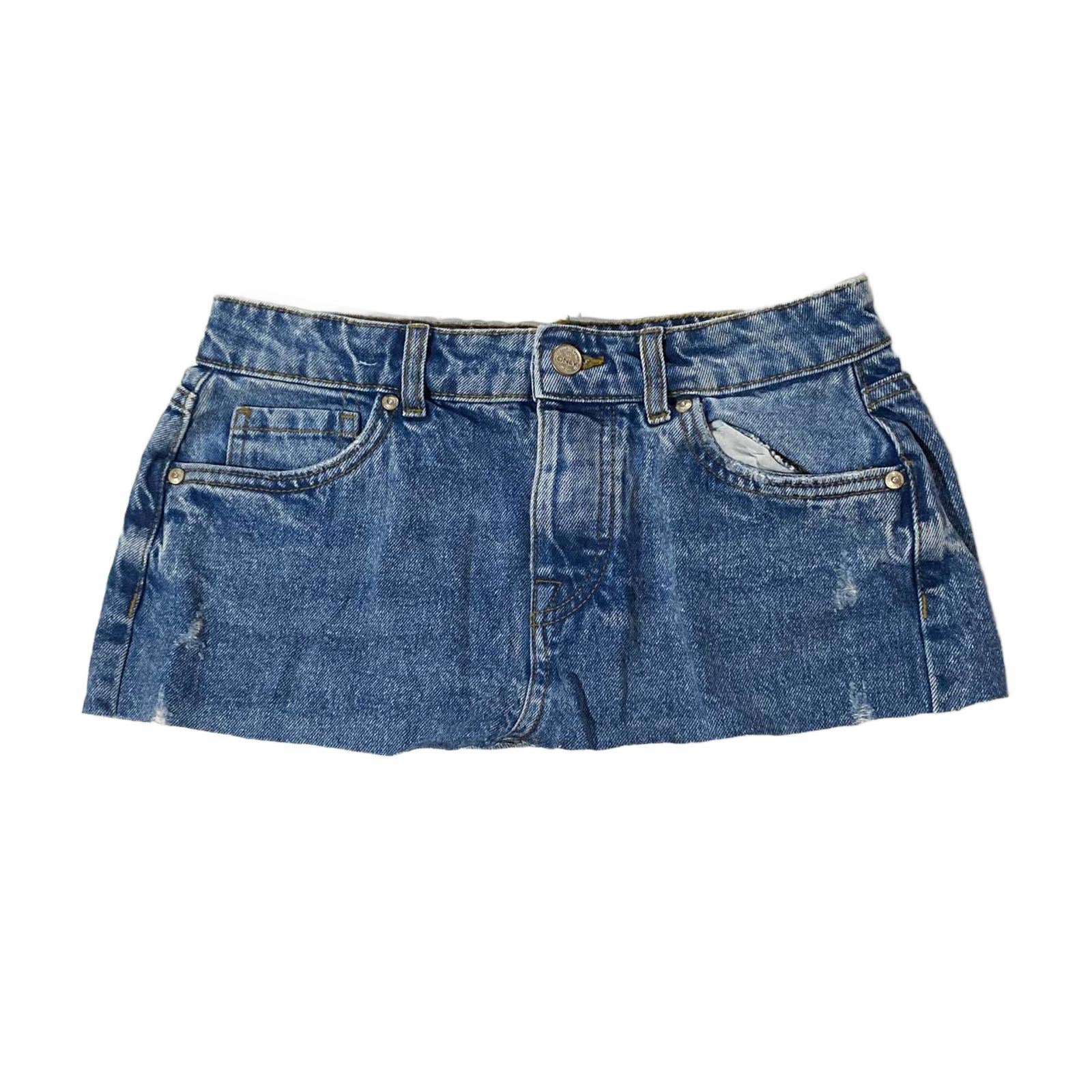 denim mini skirt  - vintage y2k mcbling 2000s size 10