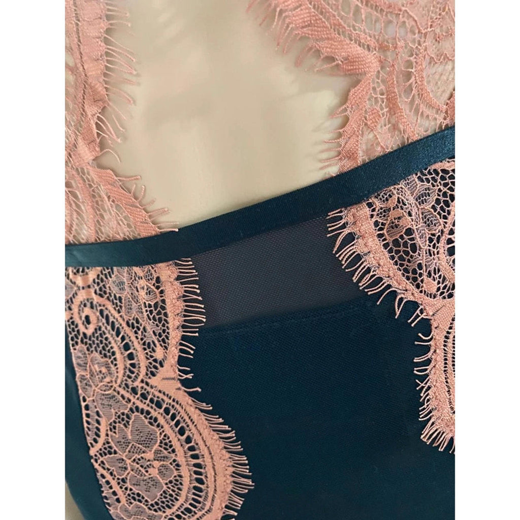 estimate small black and pink peach lace babydoll cami top - vintage y2k 2000s diva