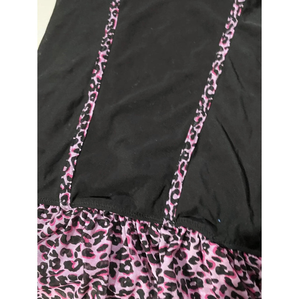 babydoll top leopard print pink and black 2000s y2k scene emo mcbling