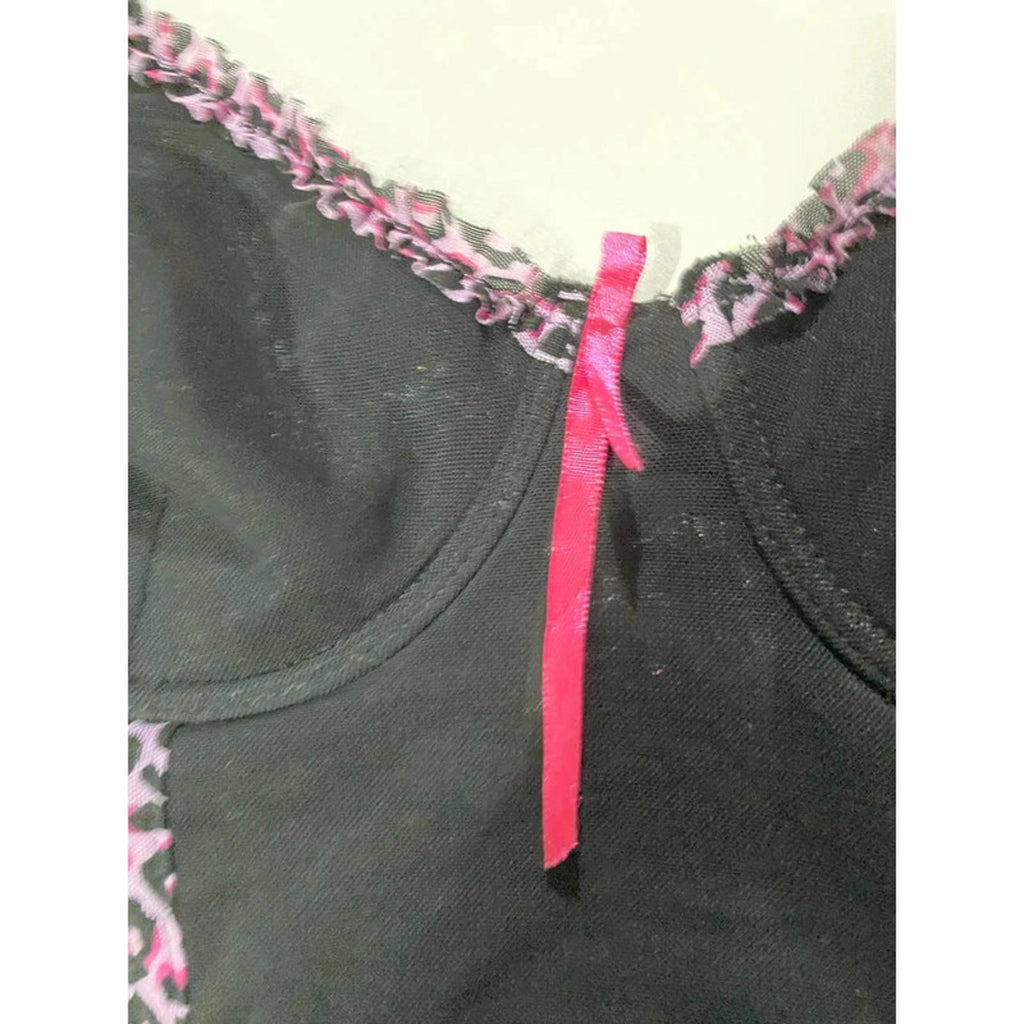 babydoll top leopard print pink and black 2000s y2k scene emo mcbling