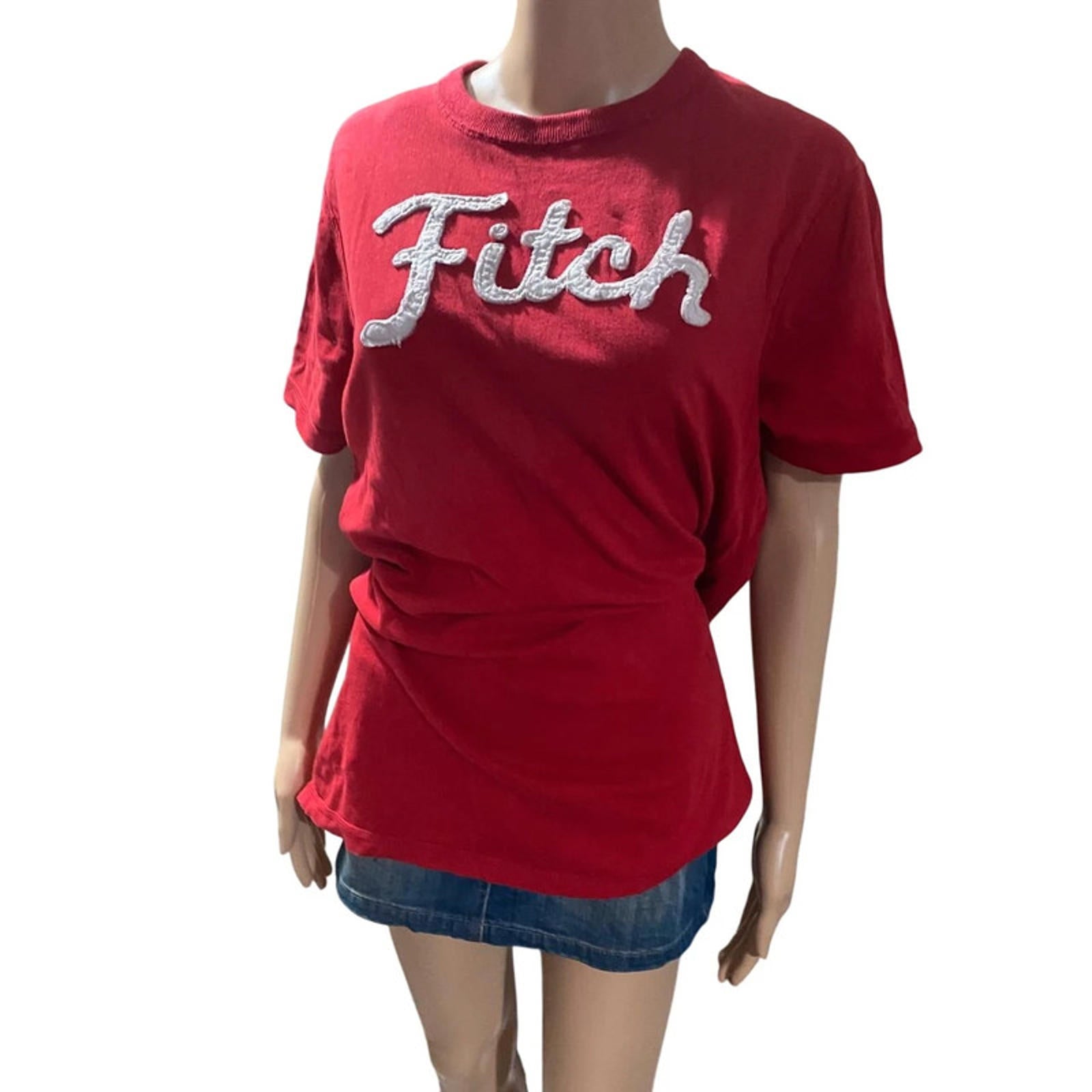 abercrombie & fitch tshirt y2k 2000s vintage - red and white