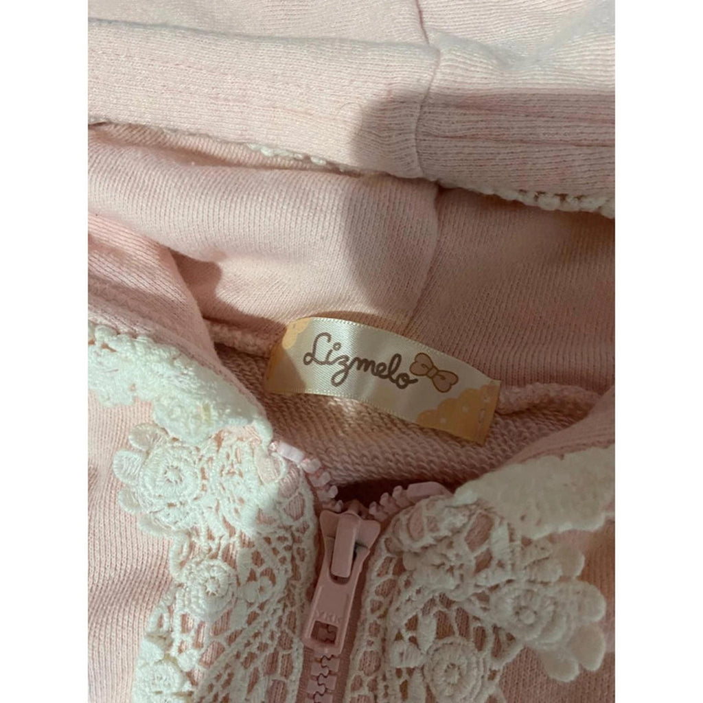 Liz lisa estimate size 4 uk cropped pink and white hoodie coquette y2k