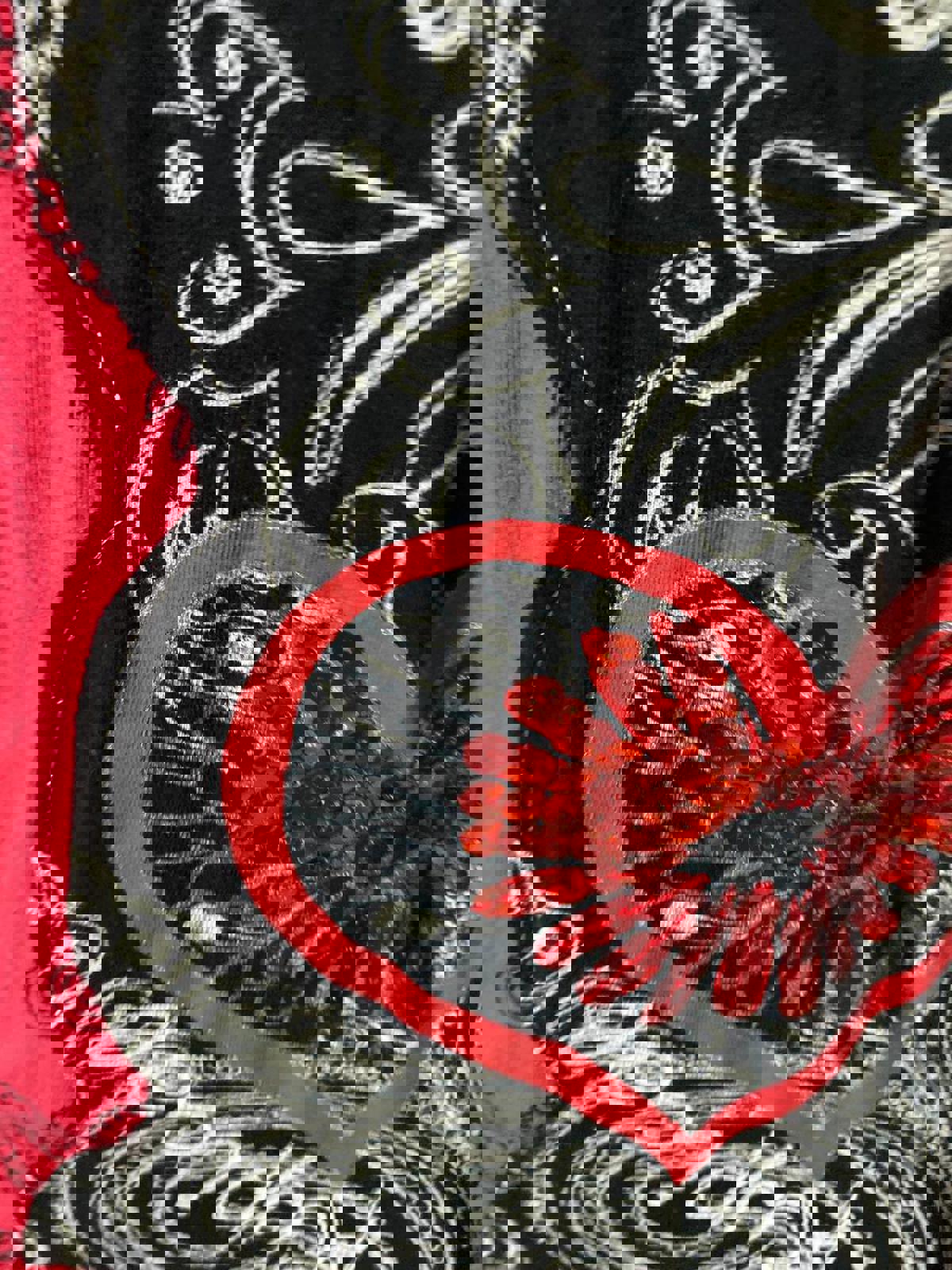 desigual top size small black and red y2k 2000s