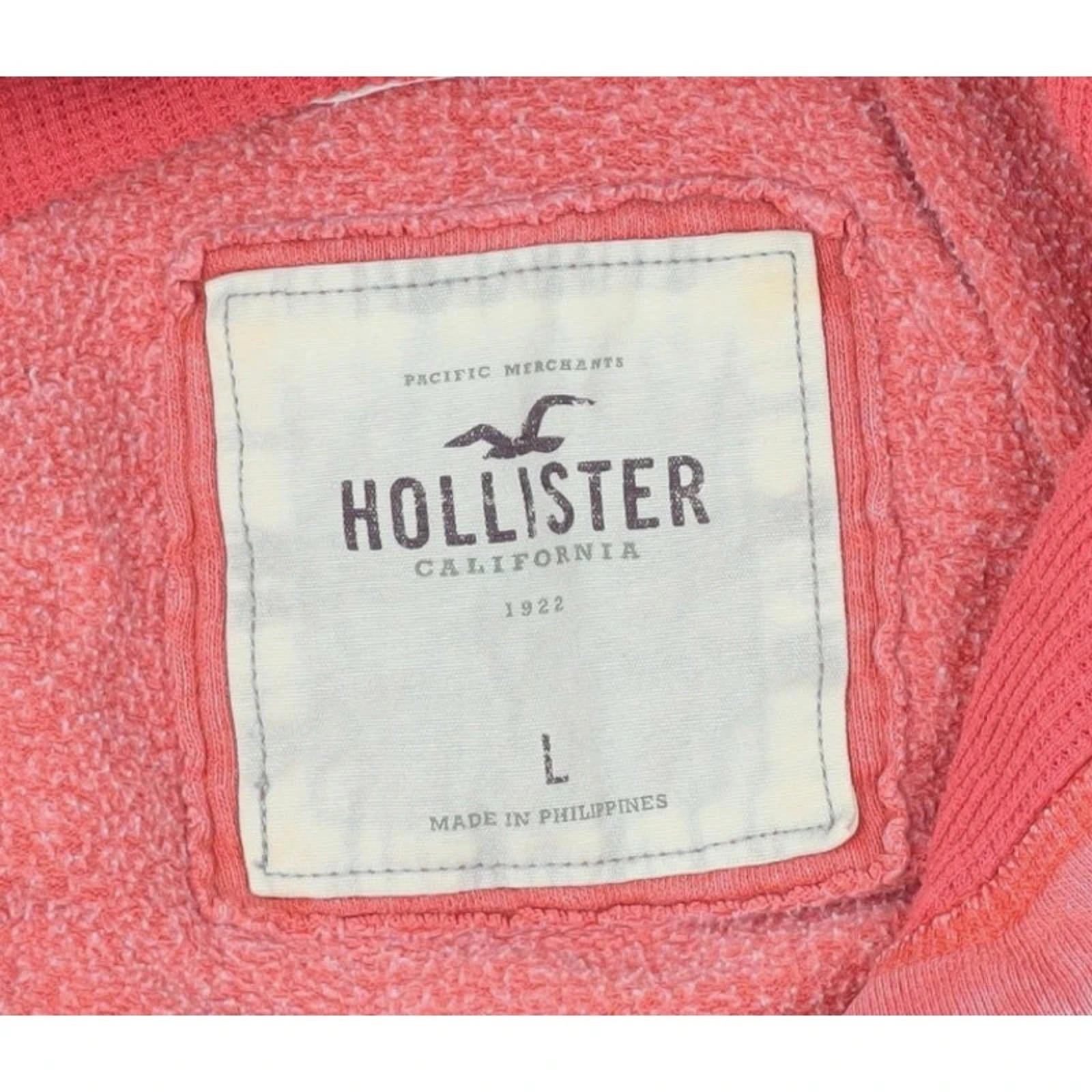 hollister size large coral orange faded hoodie vintage 2000s y2k
