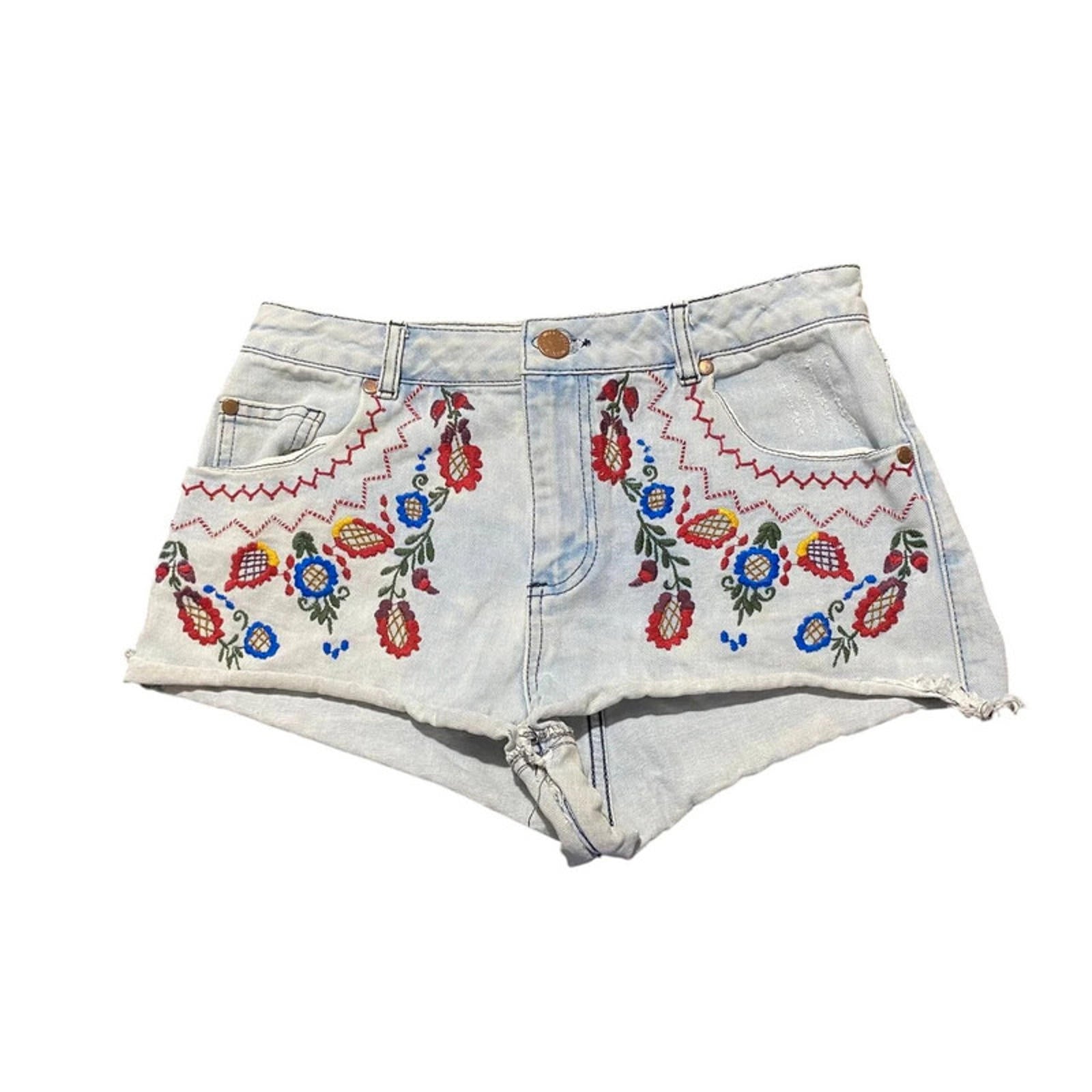 miss Selfridge size 10 blue jean shorts 00s summer y2k 28 inch waist