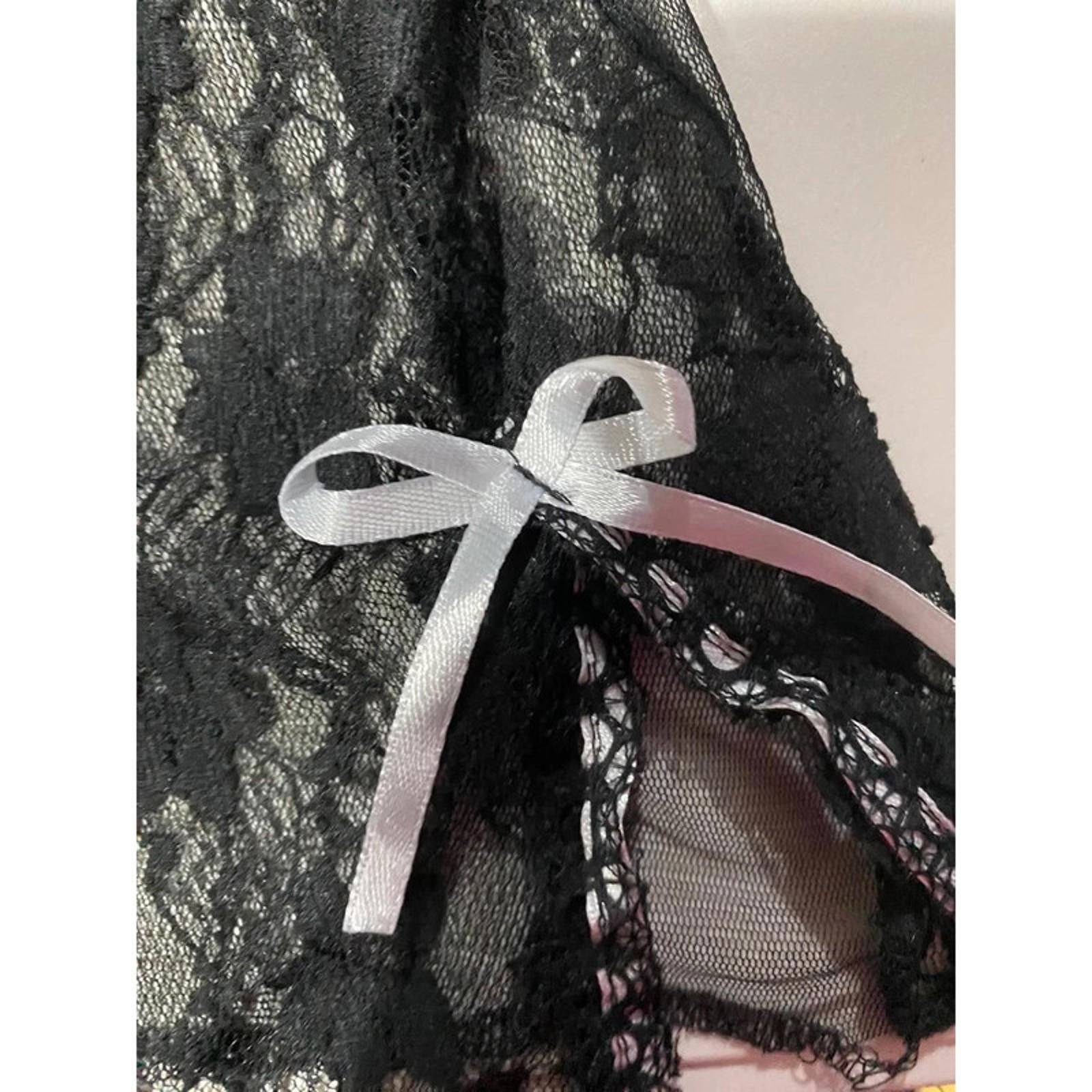 est. small black and pink floral lace cami babydoll top - 90s 2000s y2k vintage