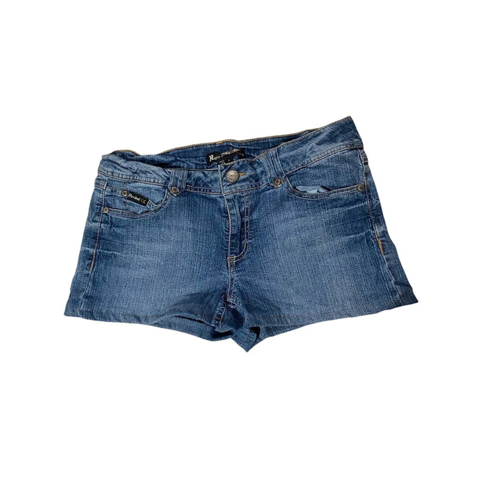 vintage denim shorts embellished - size 12 - waist 30 - y2k 2000s mcbling