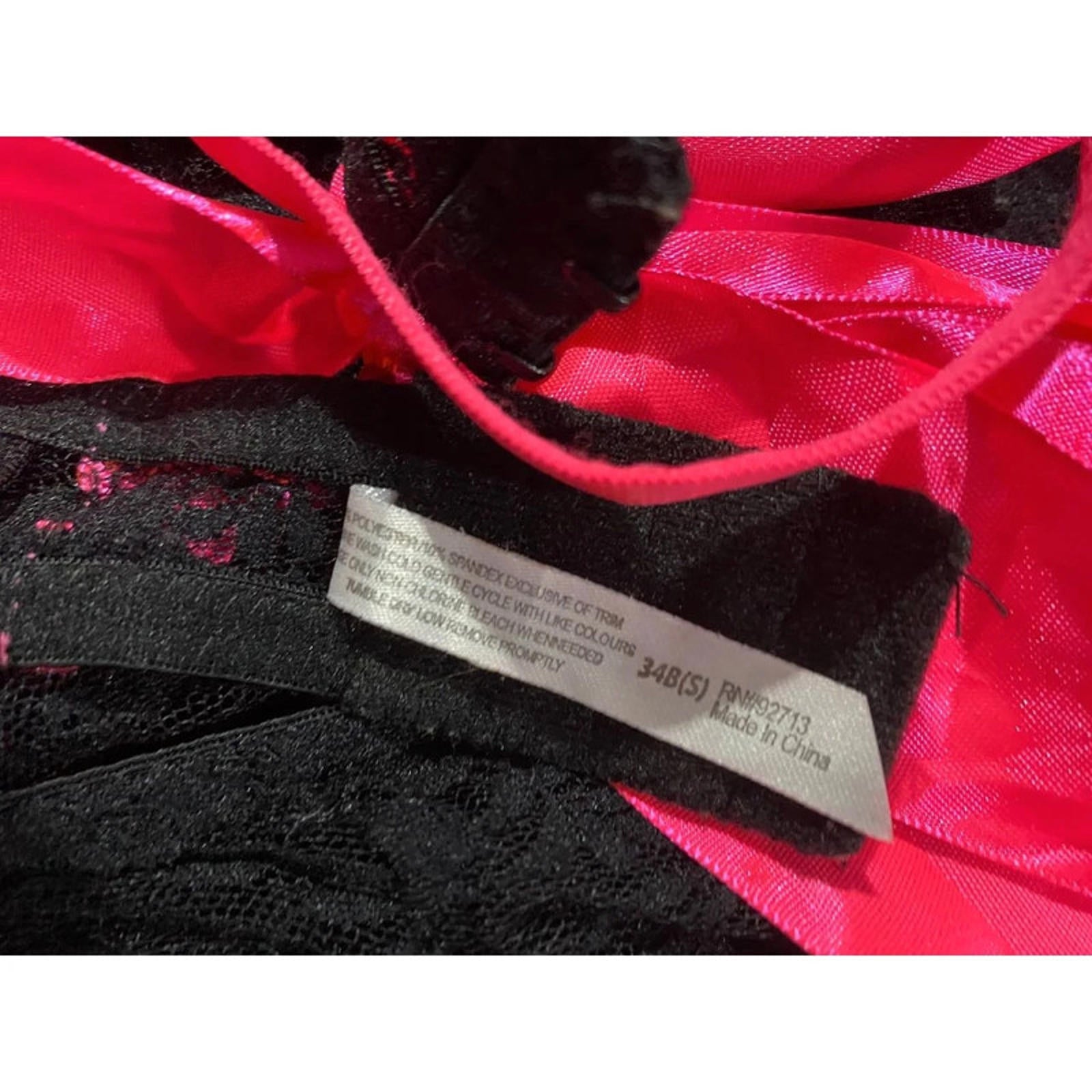 size 34b small hot pink and black floral lace babydoll top mcbling y2k 2000s vintage