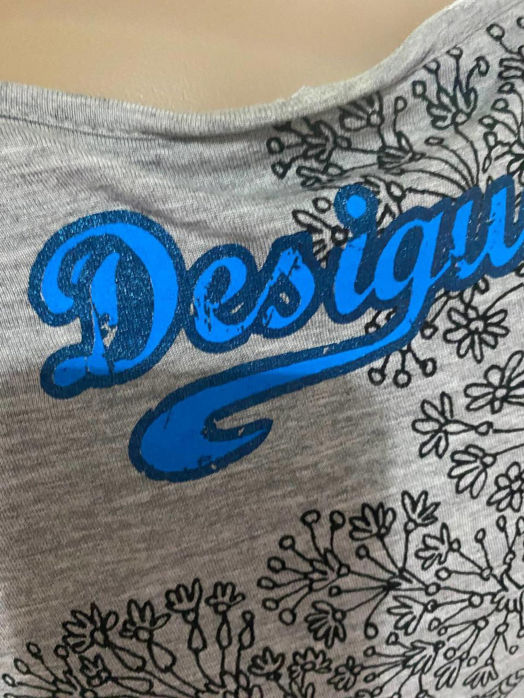 desigual tank top size small grey y2k 2000s