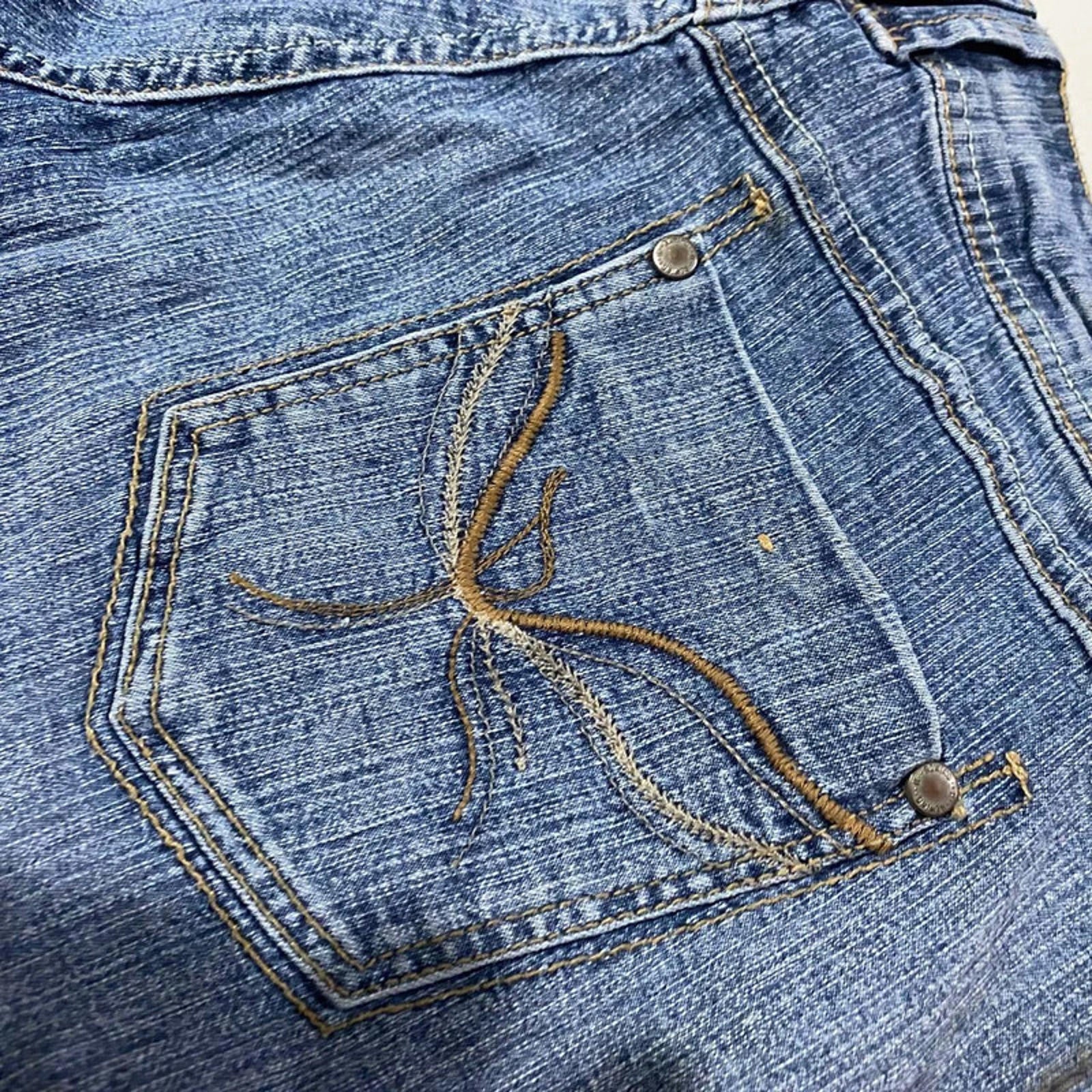 vintage denim shorts embellished - size 12 - waist 30 - y2k 2000s mcbling