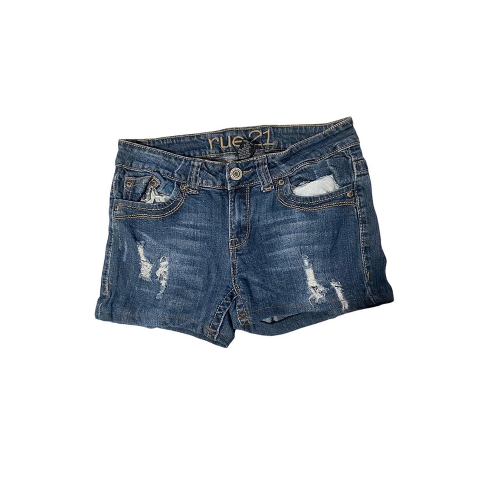 vintage denim shorts embellished - size 10 - waist 28 - y2k 2000s mcbling