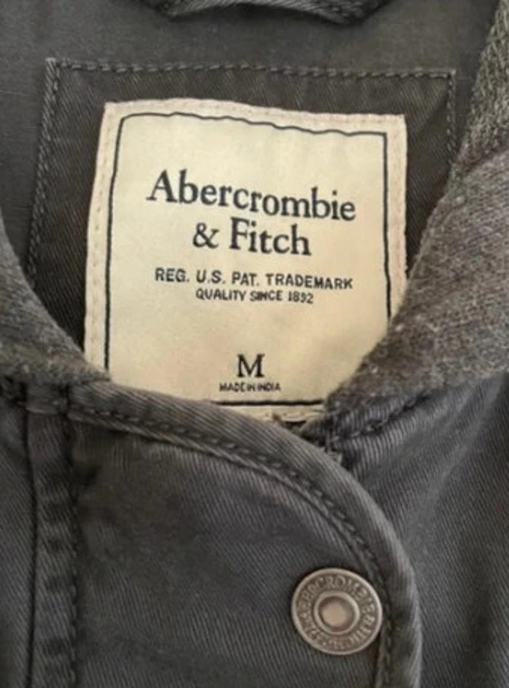 abercrombie & fitch grey coat size medium vintage 2000s y2k