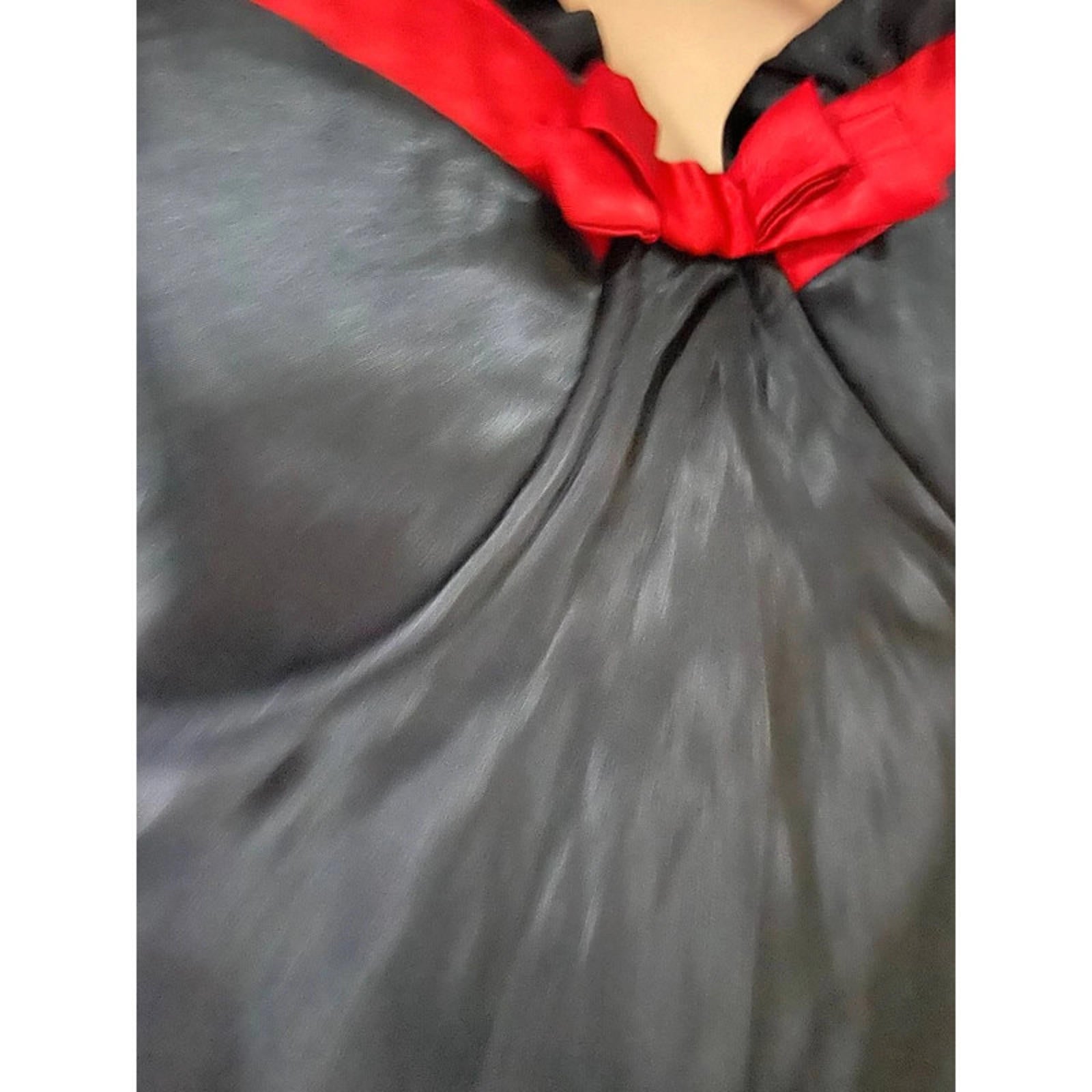 flora size xxl silky babydoll - black and red goth emo vintage y2k 2000s