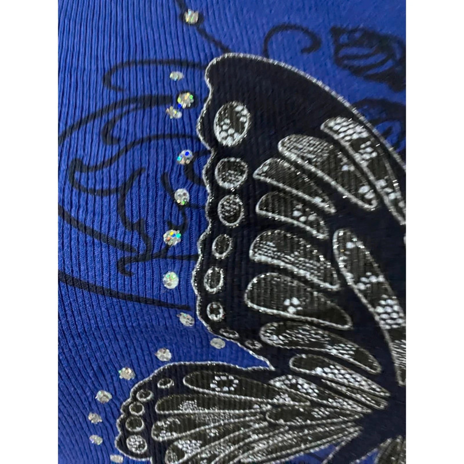 xhilaration size XL (more like medium) vintage butterfly rhinestone tank top purple y2k 2000s