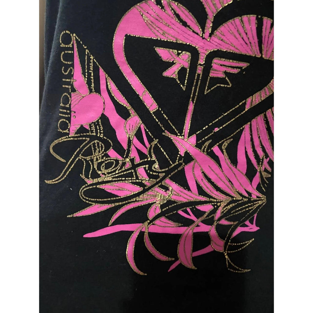 roxy size 12 hot pink and black y2k strappy tank top 2000s mcbling