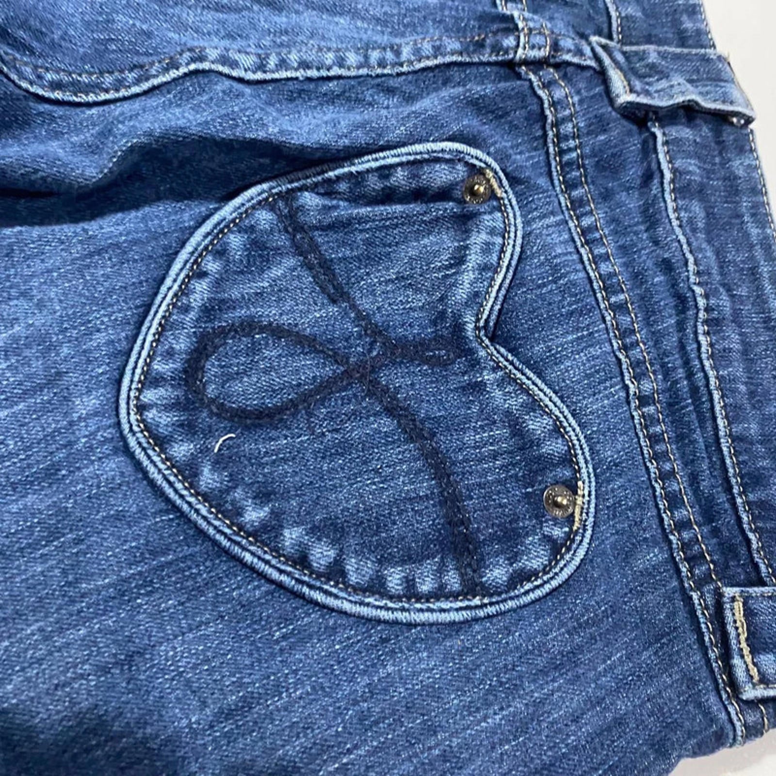 juicy couture vintage denim shorts embellished - size 14 - waist 32 - y2k 2000s mcbling