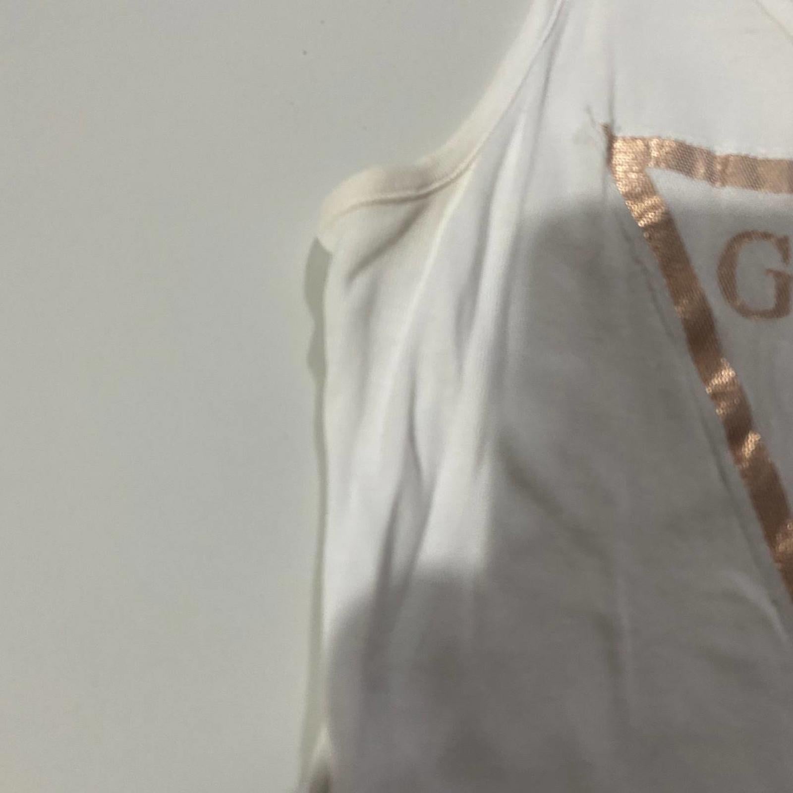 guess size xs vest top white and gold - y2k 2000s mcbling