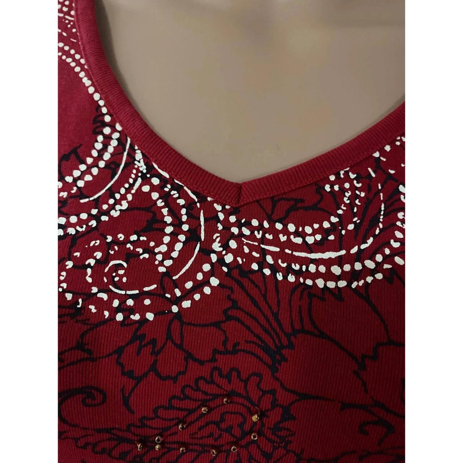 Gorgeous christmas vibes long sleeve vneck top size large vintage y2k 2000s mcbling grunge